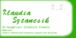 klaudia sztancsik business card